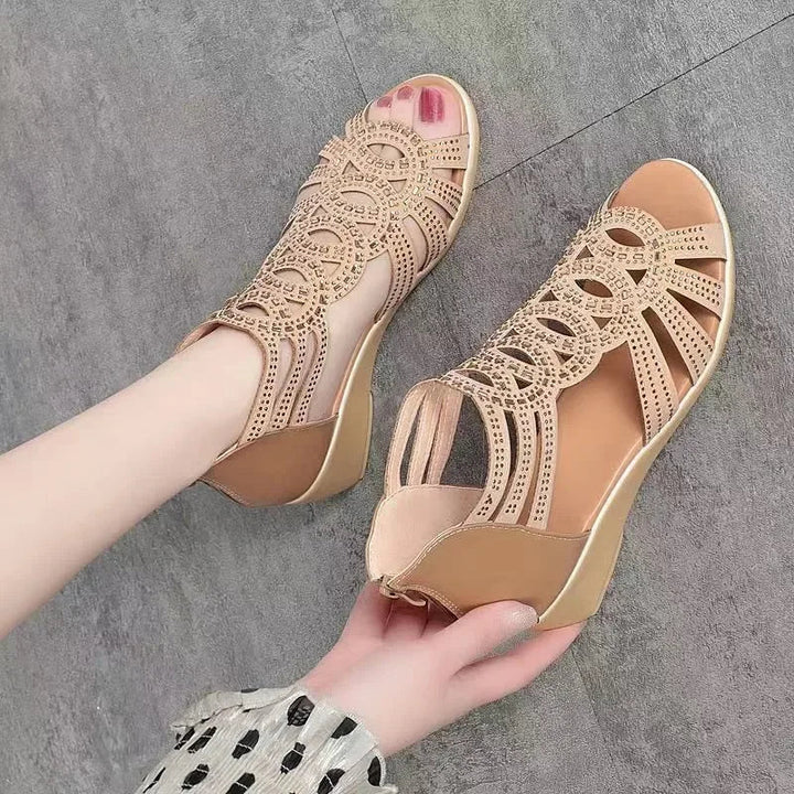 Valantomode | Women's Wedge Sandals with Open Toe for Style & Comfort