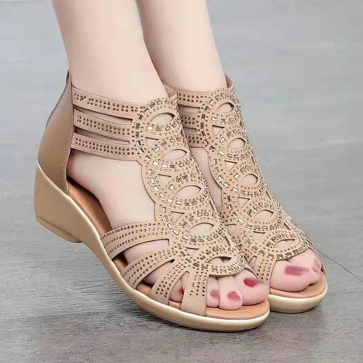 Valantomode | Women's Wedge Sandals with Open Toe for Style & Comfort