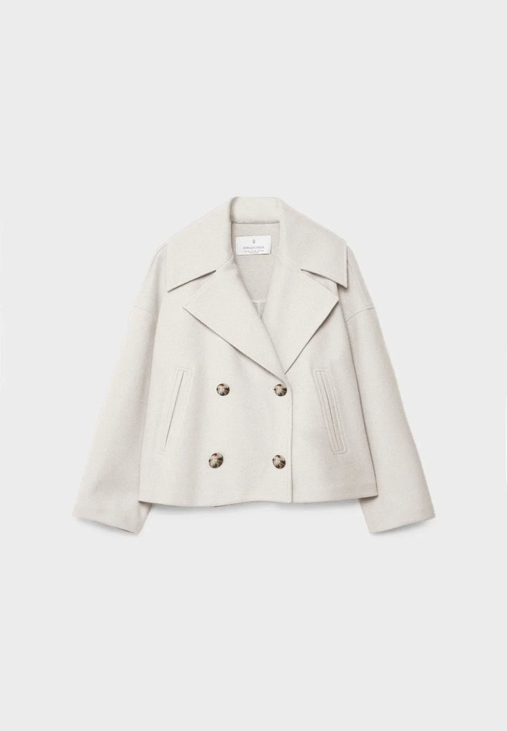Valantomode | Stylish Double-Breasted Peacoat with Turtle Buttons