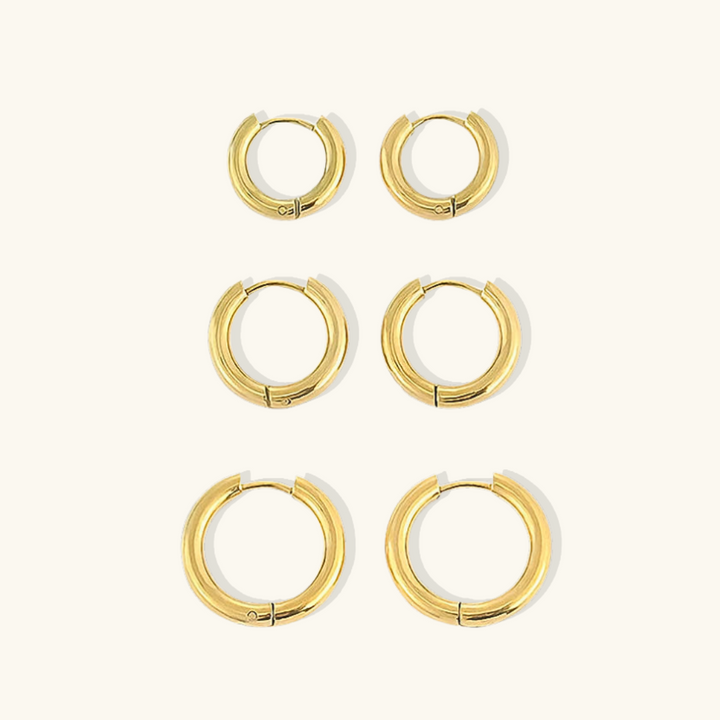 Valantomode | Gold Plated Hoop Earrings for Women