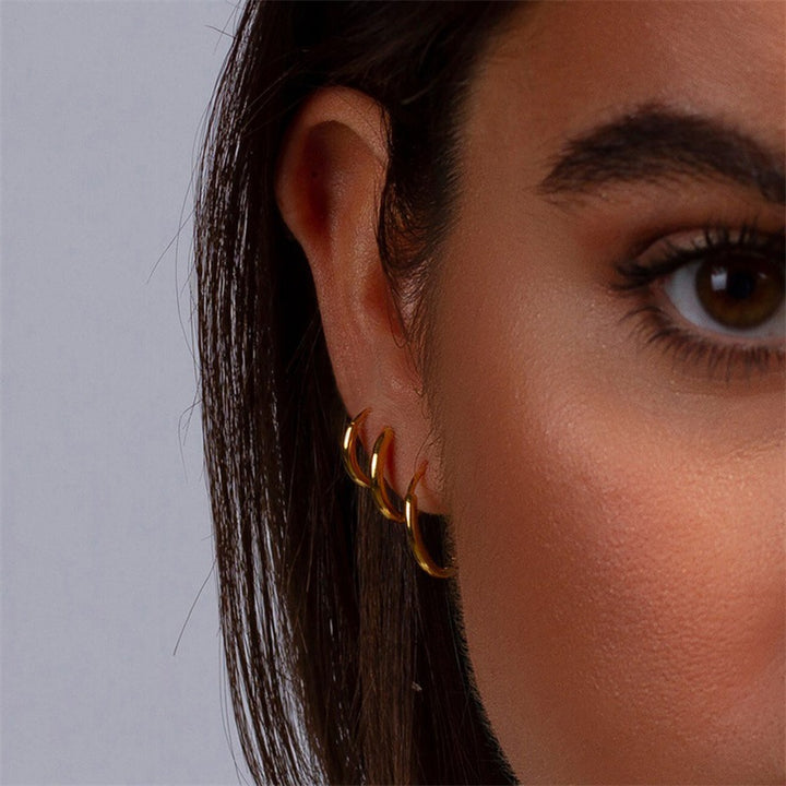 Valantomode | Gold Plated Hoop Earrings for Women