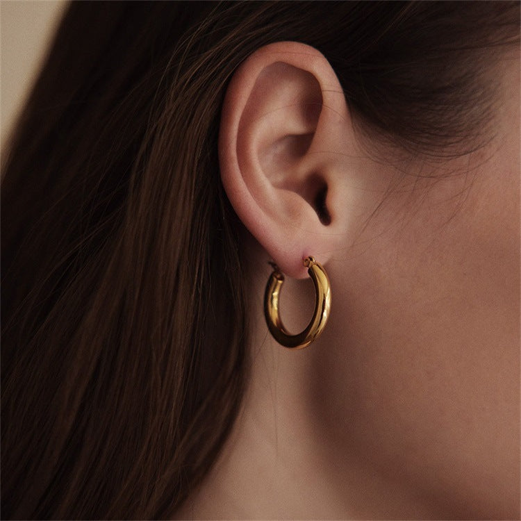 Valantomode | Gold Plated Hoop Earrings for Women