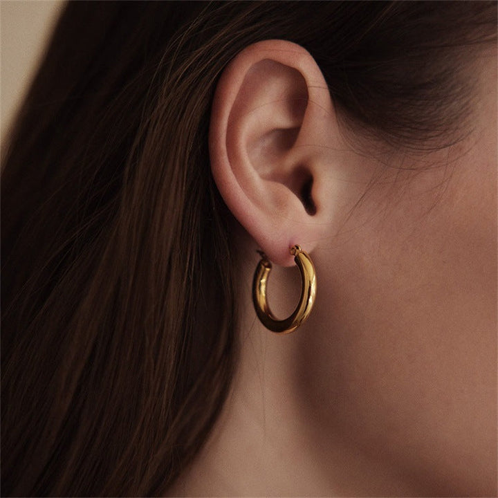 Valantomode | Gold Plated Hoop Earrings for Women