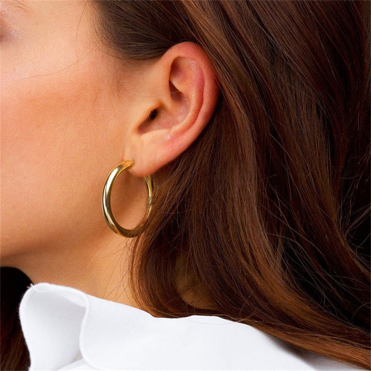 Valantomode | Gold Plated Hoop Earrings for Women