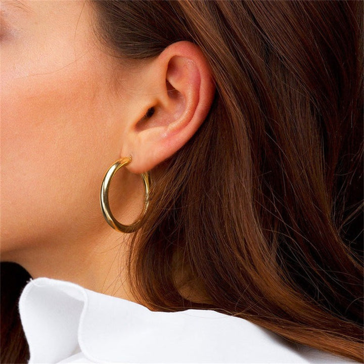 Valantomode | Gold Plated Hoop Earrings for Women