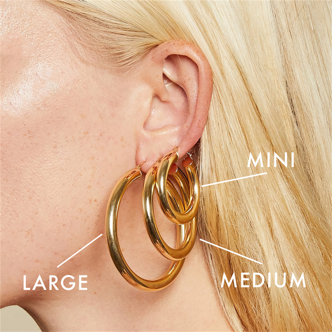 Valantomode | Gold Plated Hoop Earrings for Women