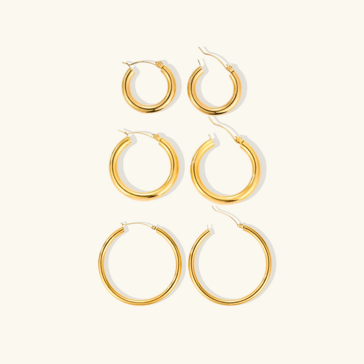 Valantomode | Gold Plated Hoop Earrings for Women