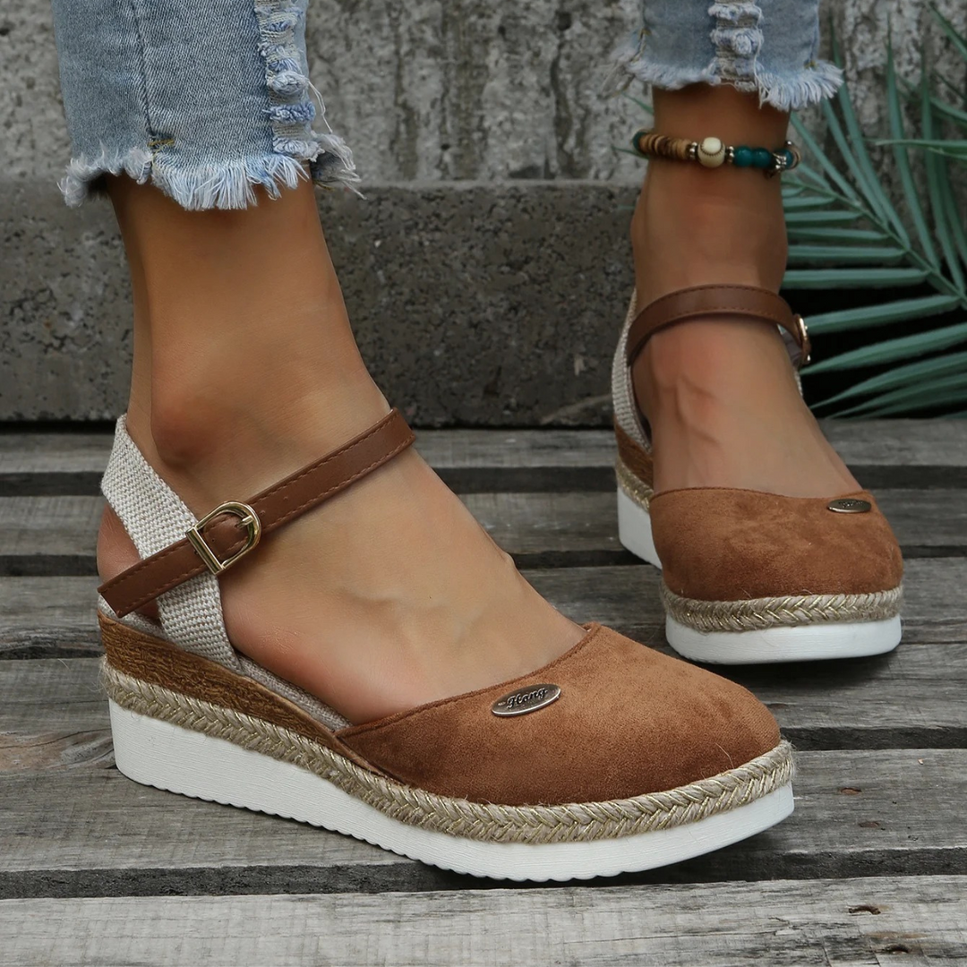 Valantomode | Women's Espadrille Wedges - Closed-Toe & Comfortable
