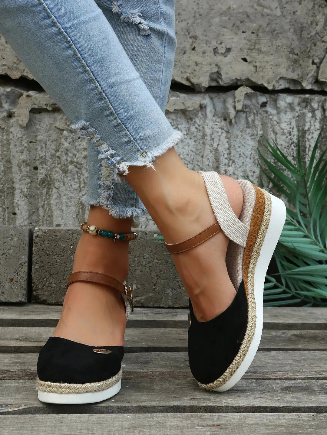 Valantomode | Women's Wedge Sandals - Chic & Comfortable Espadrille Design