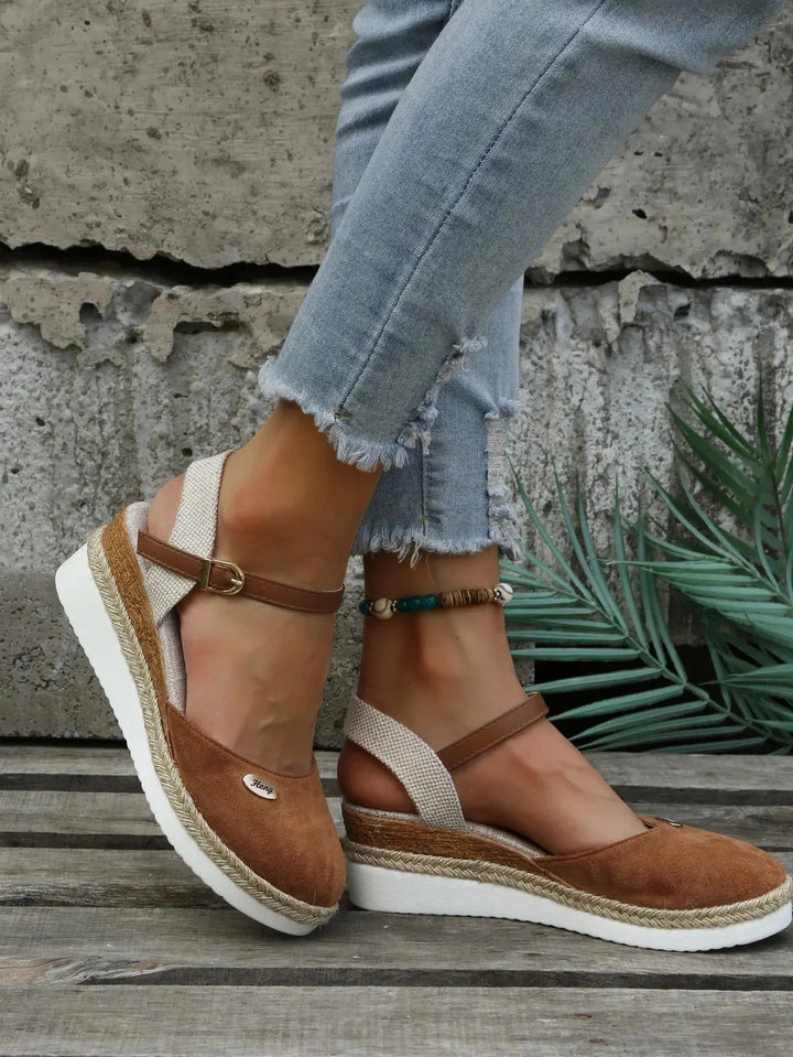 Valantomode | Women's Wedge Sandals - Chic & Comfortable Espadrille Design