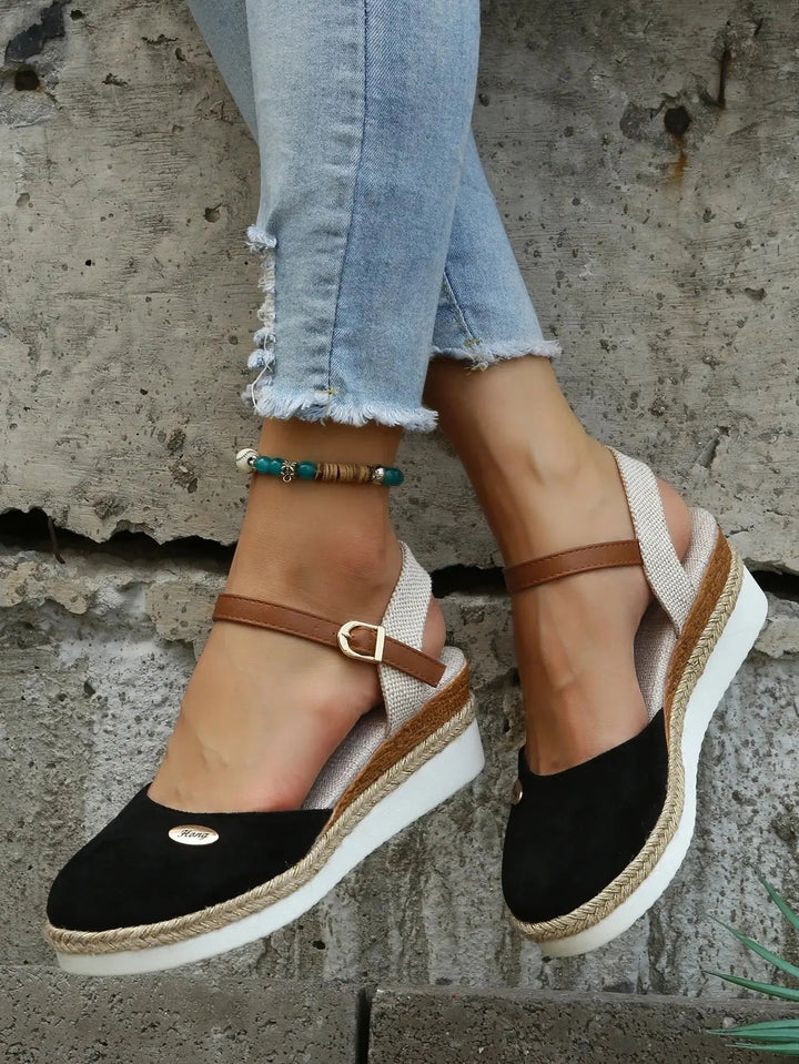 Valantomode | Women's Wedge Sandals - Chic & Comfortable Espadrille Design