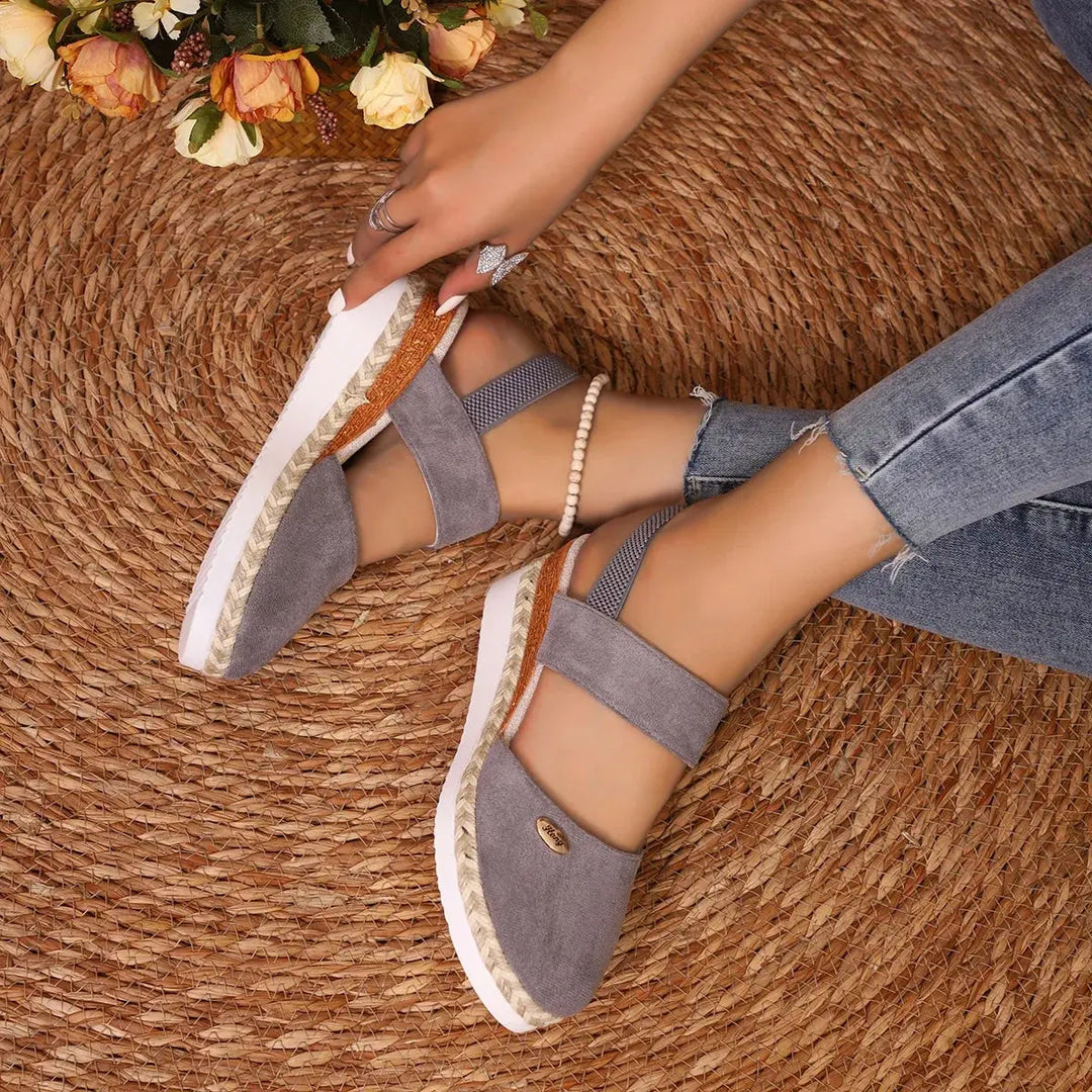 Valantomode | Women's Wedge Sandals - Closed Toe and Comfortable