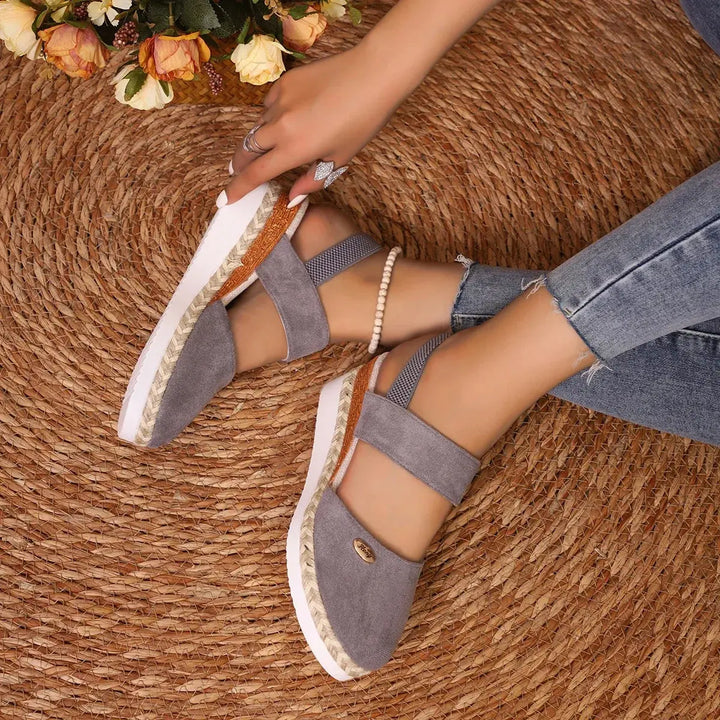 Valantomode | Women's Wedge Sandals - Closed Toe and Comfortable
