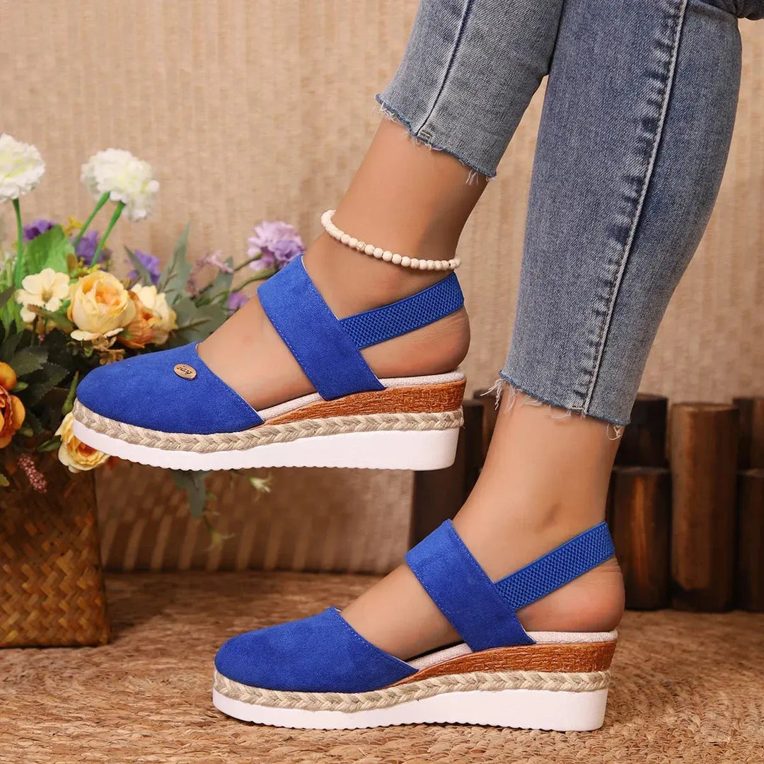 Valantomode | Women's Wedge Sandals - Closed Toe and Comfortable