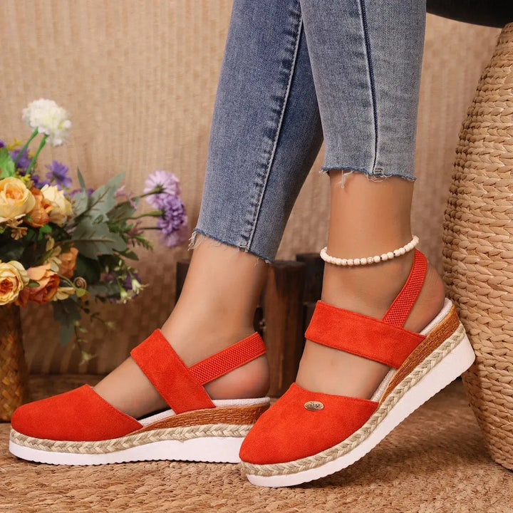 Valantomode | Women's Wedge Sandals - Closed Toe and Comfortable