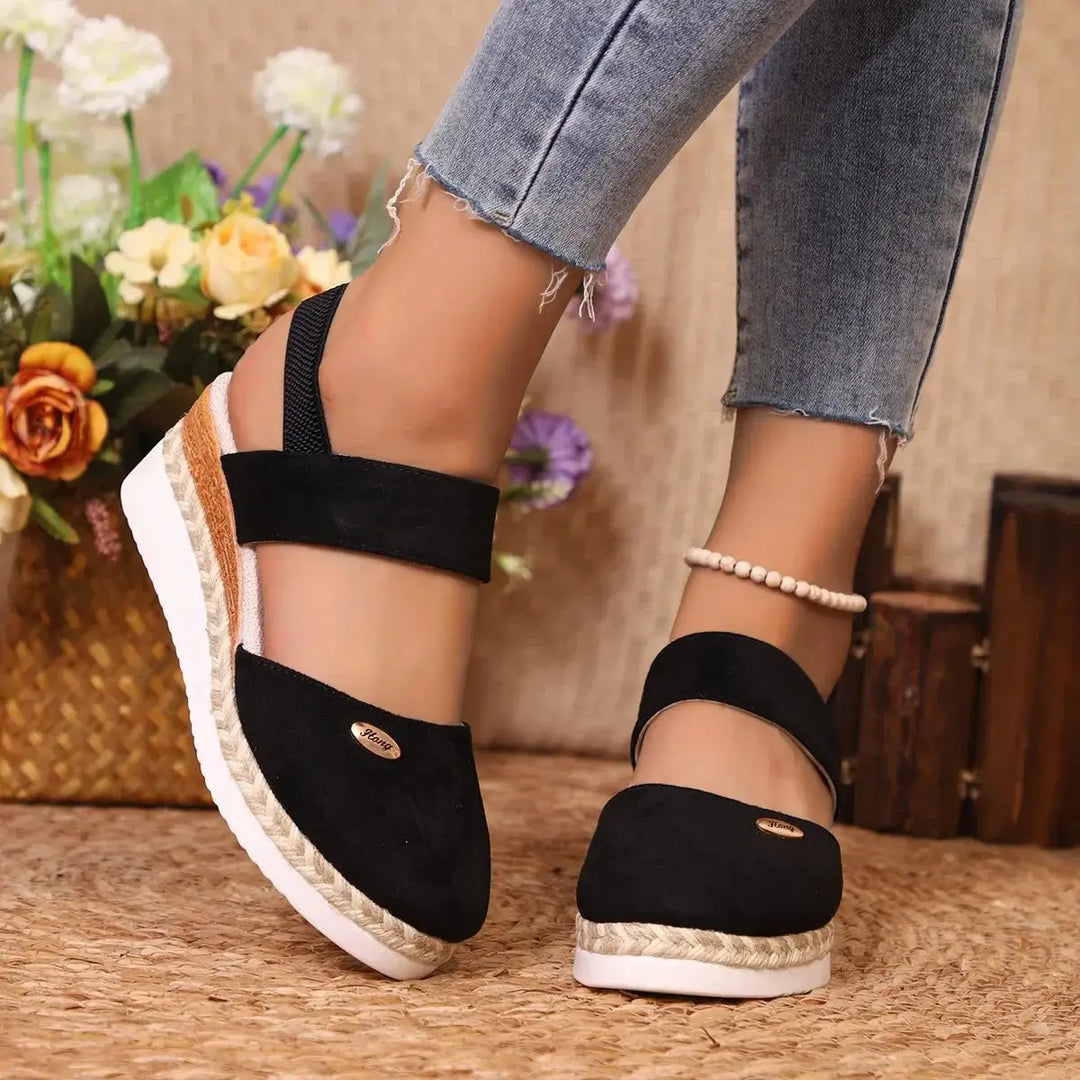 Valantomode | Women's Wedge Sandals - Closed Toe and Comfortable