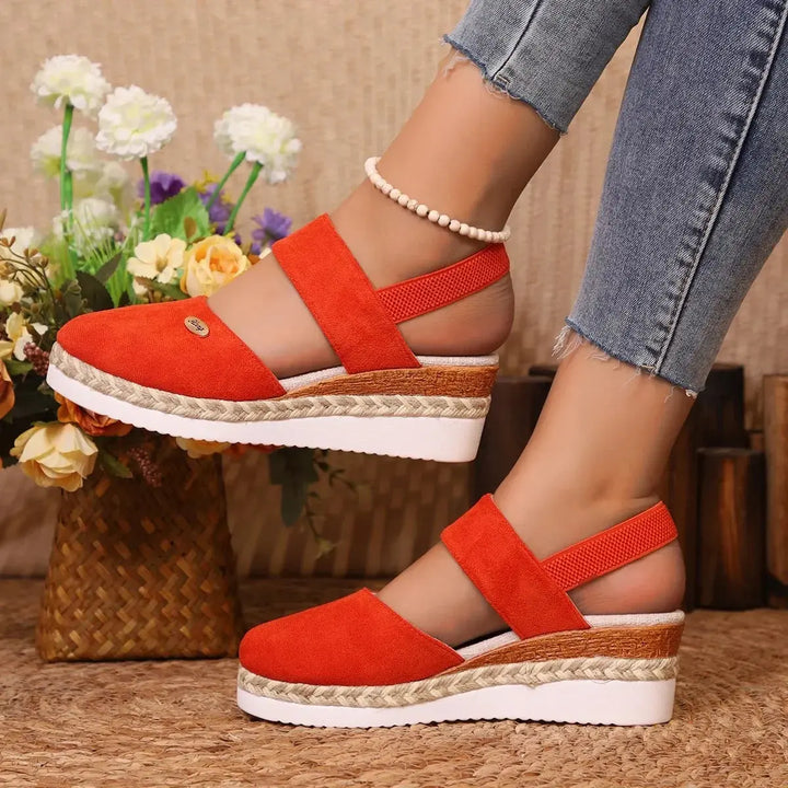 Valantomode | Women's Wedge Sandals - Closed Toe and Comfortable