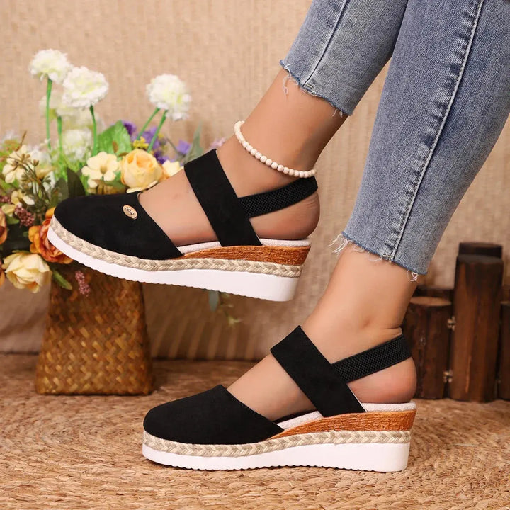 Valantomode | Women's Wedge Sandals - Closed Toe and Comfortable
