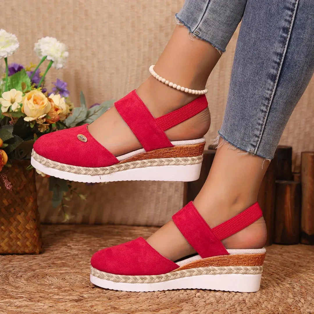 Valantomode | Women's Wedge Sandals - Closed Toe and Comfortable