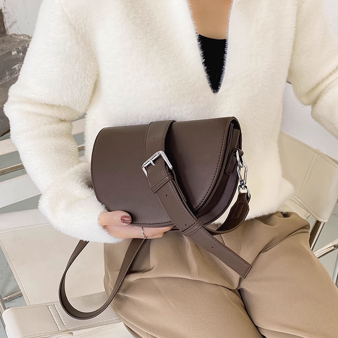 Valantomode | The Lunar Orbital Garrison – Women's Premium Geometric Half-Moon Crossbody Bag