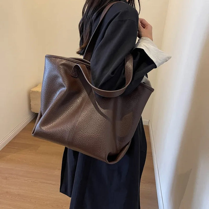 Valantomode | Aria Grande Soft-Touch Tote – Premium Vegan Leather Large Everyday Shoulder Bag