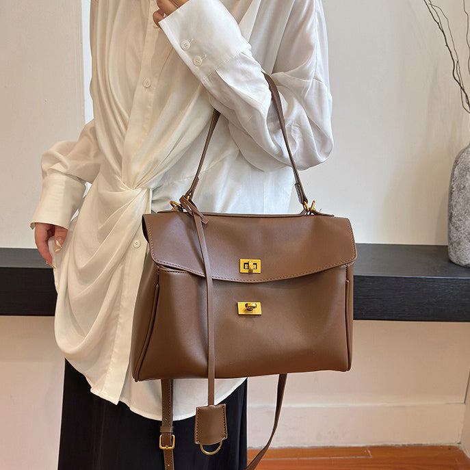 Valantomode | Apex Commuter Garrison – Premium Vegan Leather Structured Tote with Gold-Tone Turn-Lock