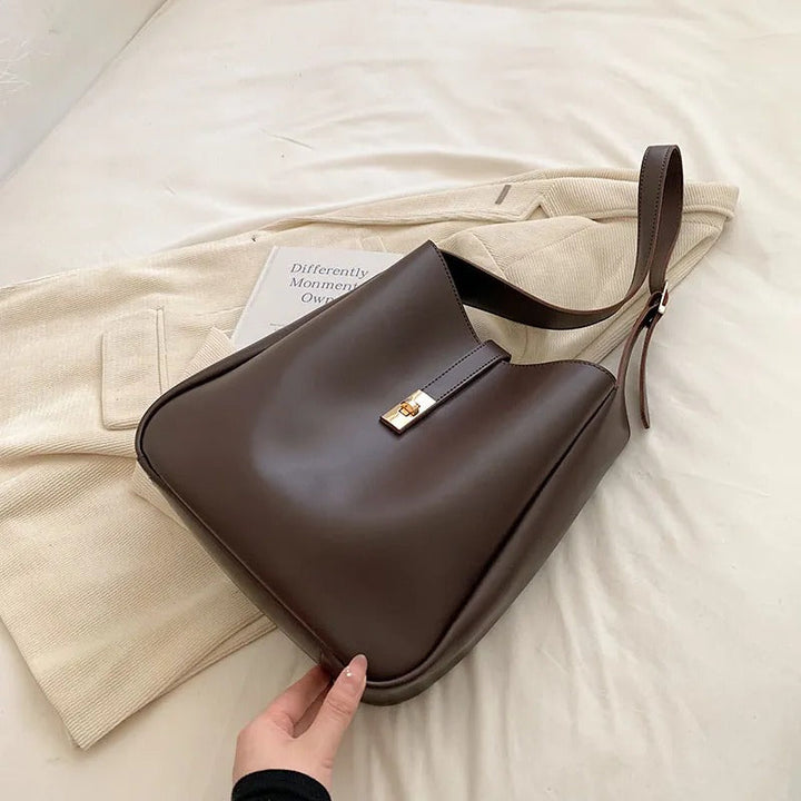 Valantomode | The Bea Vault Crossbody – Women's Premium Vegan Leather Turn-Lock Box Bag