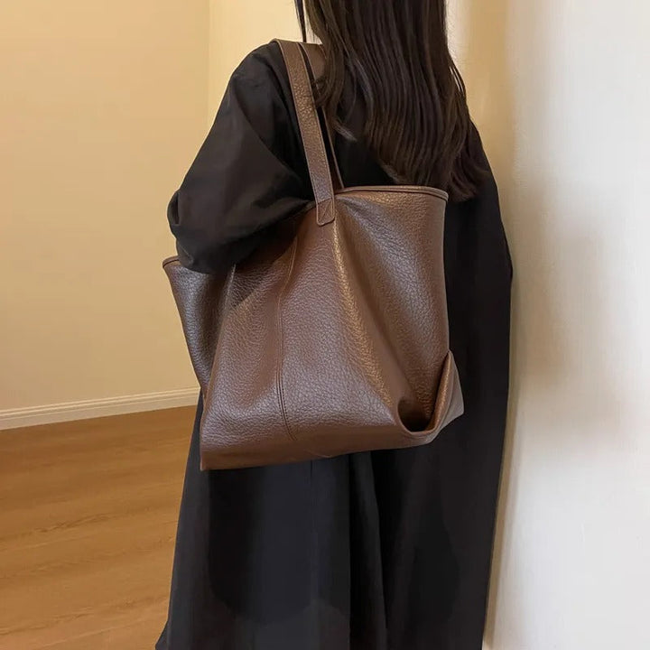 Valantomode | Aria Grande Soft-Touch Tote – Premium Vegan Leather Large Everyday Shoulder Bag