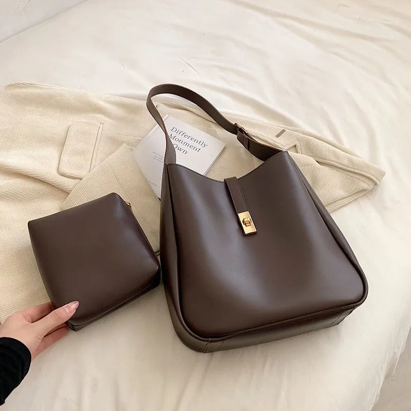 Valantomode | The Bea Vault Crossbody – Women's Premium Vegan Leather Turn-Lock Box Bag