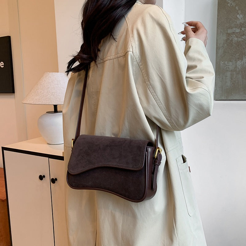 Valantomode | The ‘Aurelius’ Olivia Textural Garrison – Women's Premium Suede Crossbody Bag