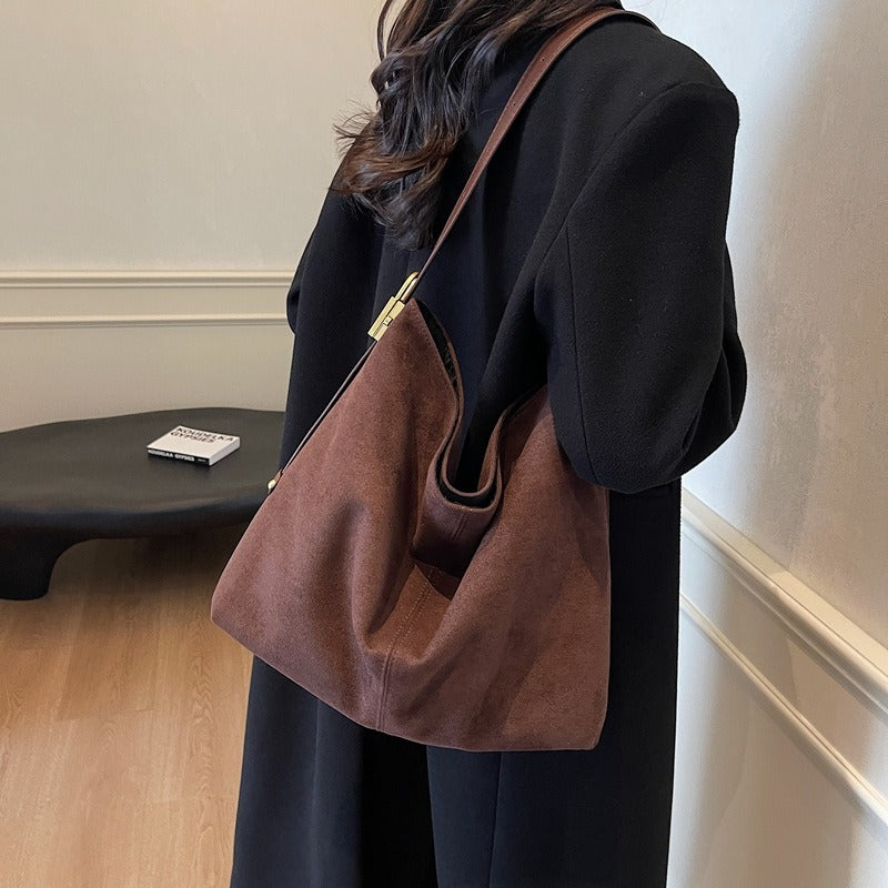 Valantomode | Velvet Sovereign Garrison – Premium Vegan Suede Large Executive Tote & Shoulder Bag