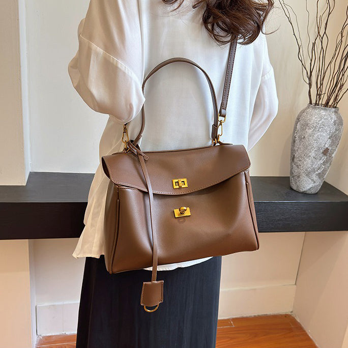 Valantomode | Apex Commuter Garrison – Premium Vegan Leather Structured Tote with Gold-Tone Turn-Lock