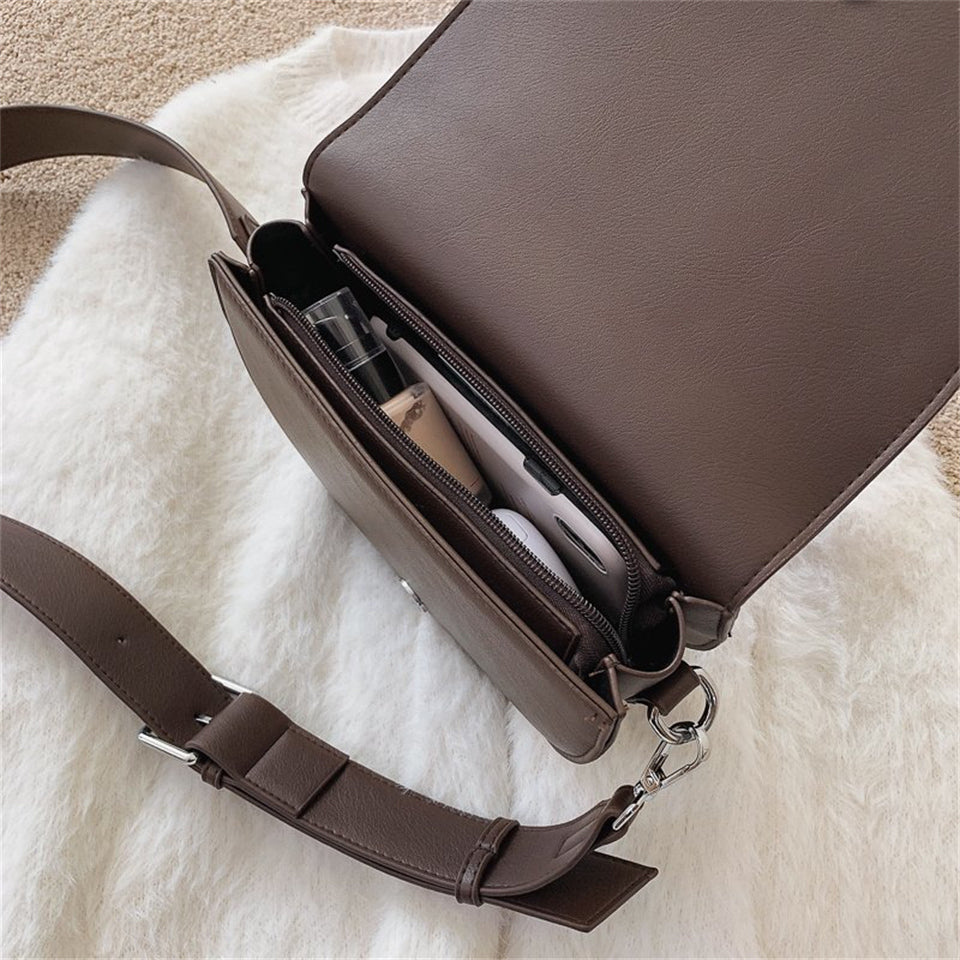 Valantomode | The Lunar Orbital Garrison – Women's Premium Geometric Half-Moon Crossbody Bag