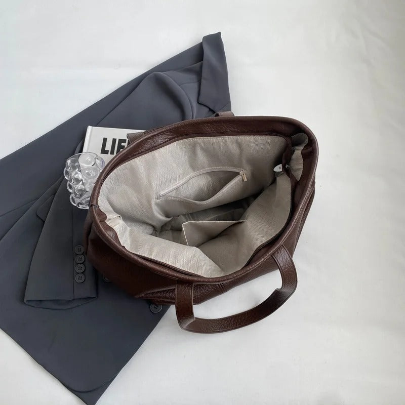 Valantomode | Aria Grande Soft-Touch Tote – Premium Vegan Leather Large Everyday Shoulder Bag