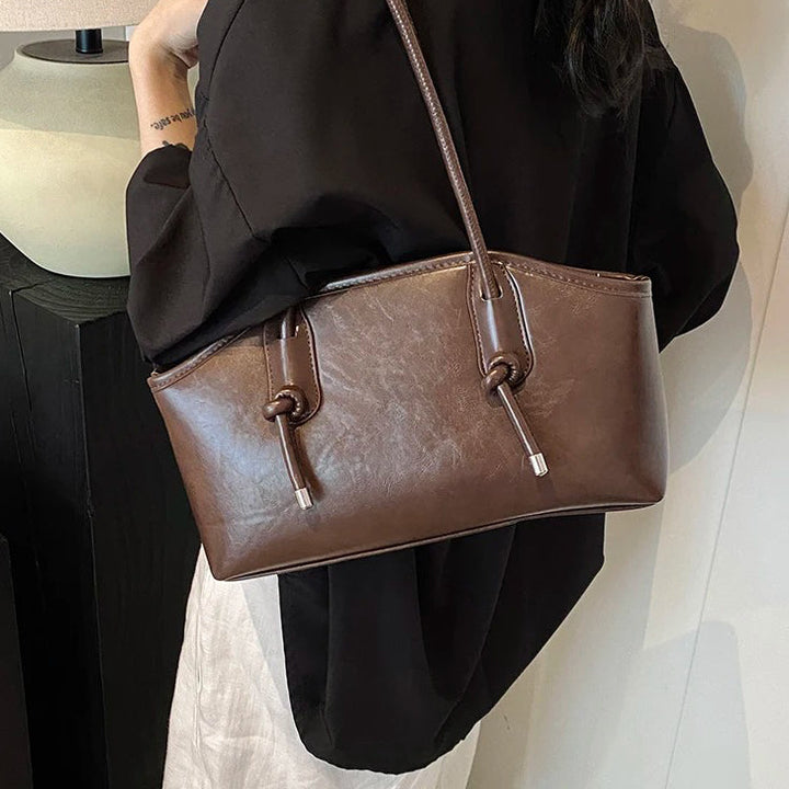 Valantomode | Aria Archival Baguette – Premium Vegan Leather Slim Shoulder Bag with Silver-Tone Accents