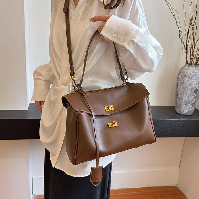 Valantomode | Apex Commuter Garrison – Premium Vegan Leather Structured Tote with Gold-Tone Turn-Lock