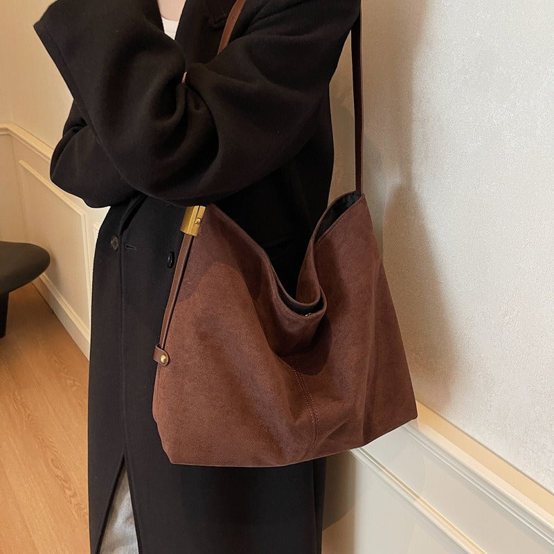 Valantomode | Velvet Sovereign Garrison – Premium Vegan Suede Large Executive Tote & Shoulder Bag