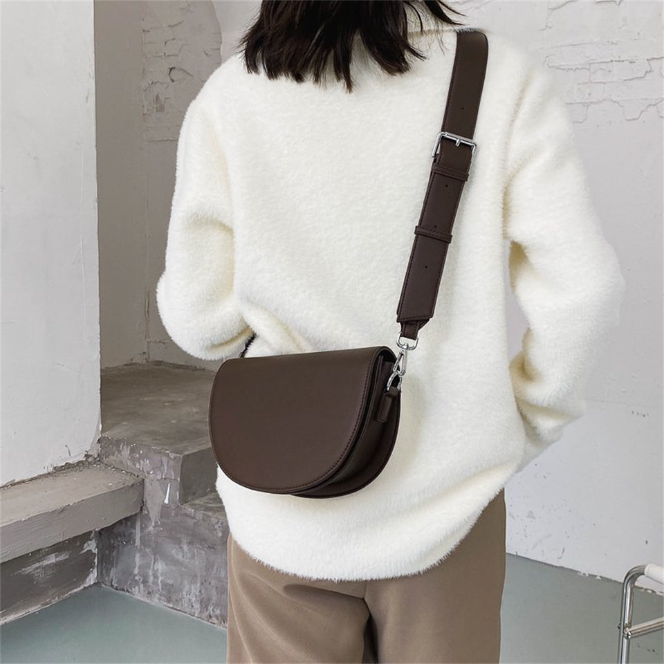 Valantomode | The Lunar Orbital Garrison – Women's Premium Geometric Half-Moon Crossbody Bag
