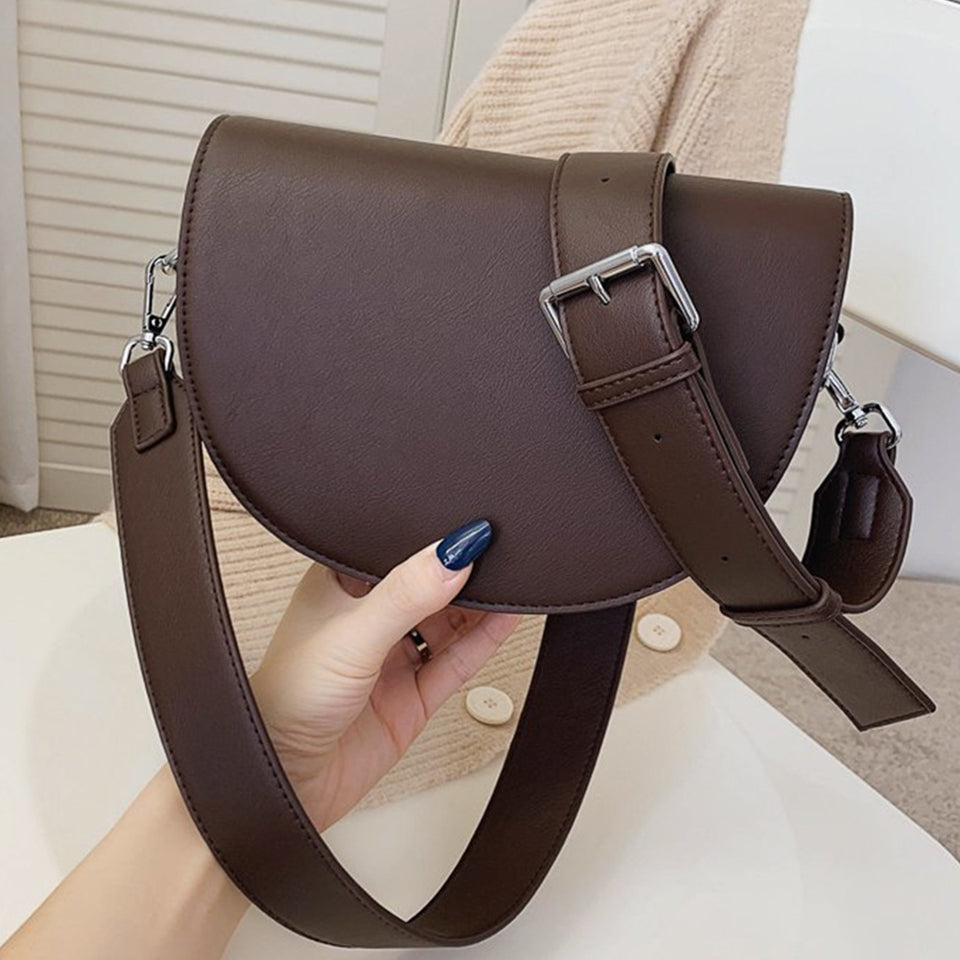 Valantomode | The Lunar Orbital Garrison – Women's Premium Geometric Half-Moon Crossbody Bag