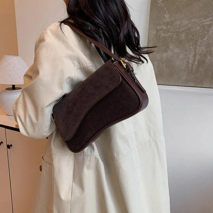 Valantomode | The ‘Aurelius’ Olivia Textural Garrison – Women's Premium Suede Crossbody Bag