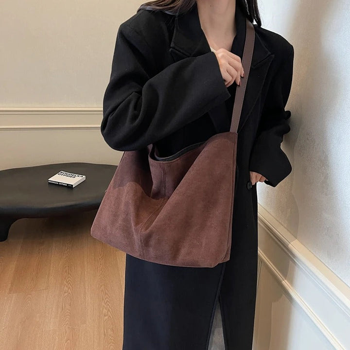 Valantomode | Velvet Sovereign Garrison – Premium Vegan Suede Large Executive Tote & Shoulder Bag