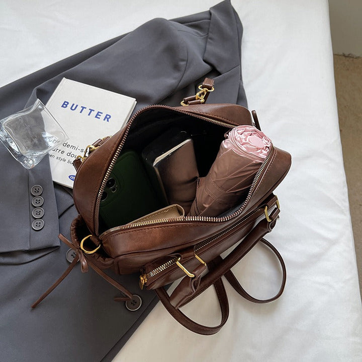Valantomode | Linear Archival Courier – 3-in-1 Premium Vegan Leather Convertible Bag & Backpack