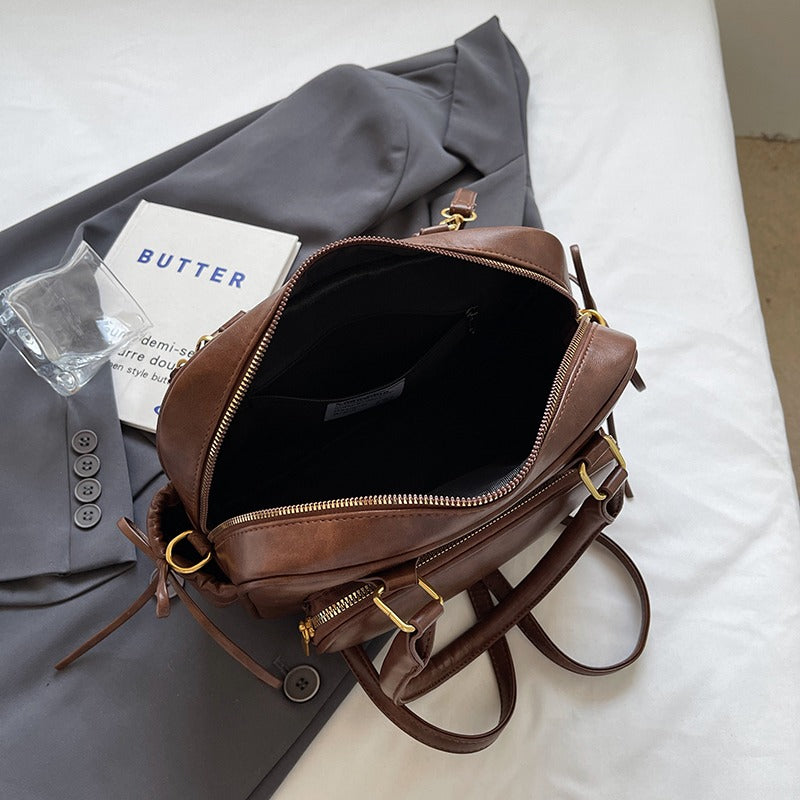 Valantomode | Linear Archival Courier – 3-in-1 Premium Vegan Leather Convertible Bag & Backpack