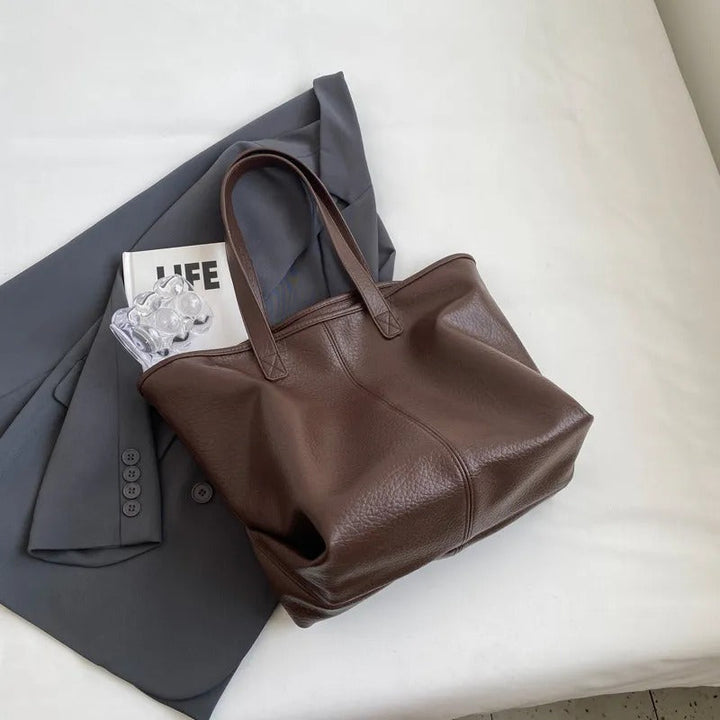 Valantomode | Aria Grande Soft-Touch Tote – Premium Vegan Leather Large Everyday Shoulder Bag