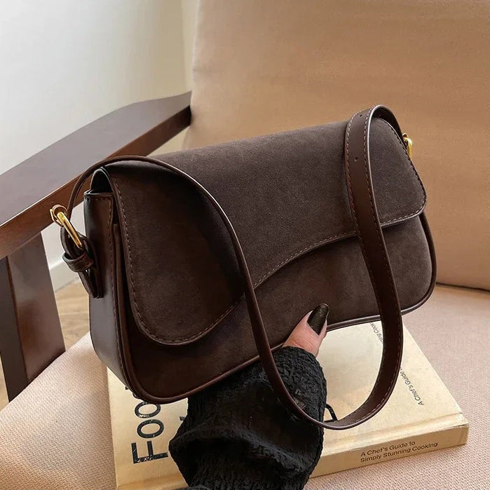 Valantomode | The ‘Aurelius’ Olivia Textural Garrison – Women's Premium Suede Crossbody Bag