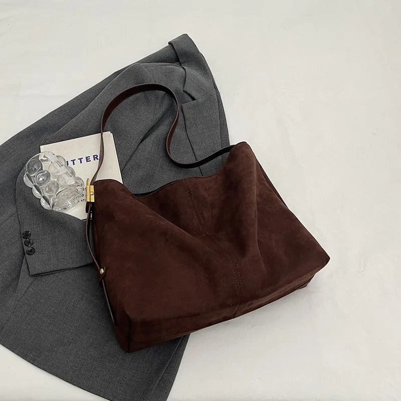 Valantomode | Velvet Sovereign Garrison – Premium Vegan Suede Large Executive Tote & Shoulder Bag