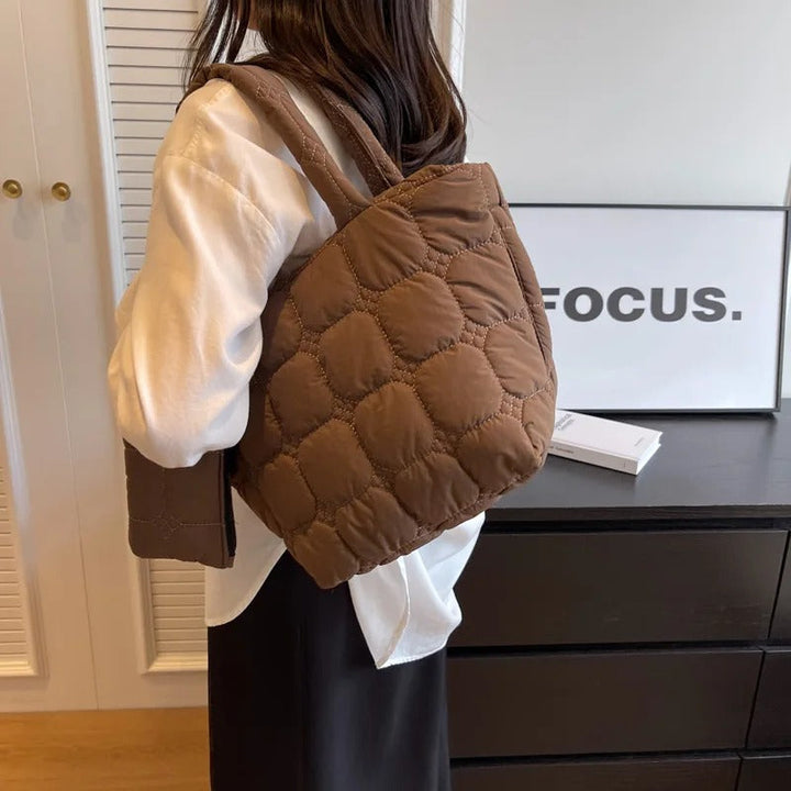 Valantomode | The Veridian Cubic Garrison – Women's Premium Boxy Quilted Puffer Tote