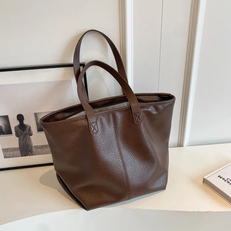Valantomode | Aria Grande Soft-Touch Tote – Premium Vegan Leather Large Everyday Shoulder Bag