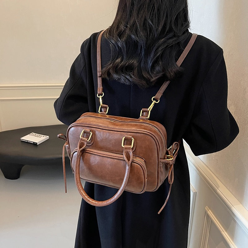 Valantomode | Linear Archival Courier – 3-in-1 Premium Vegan Leather Convertible Bag & Backpack