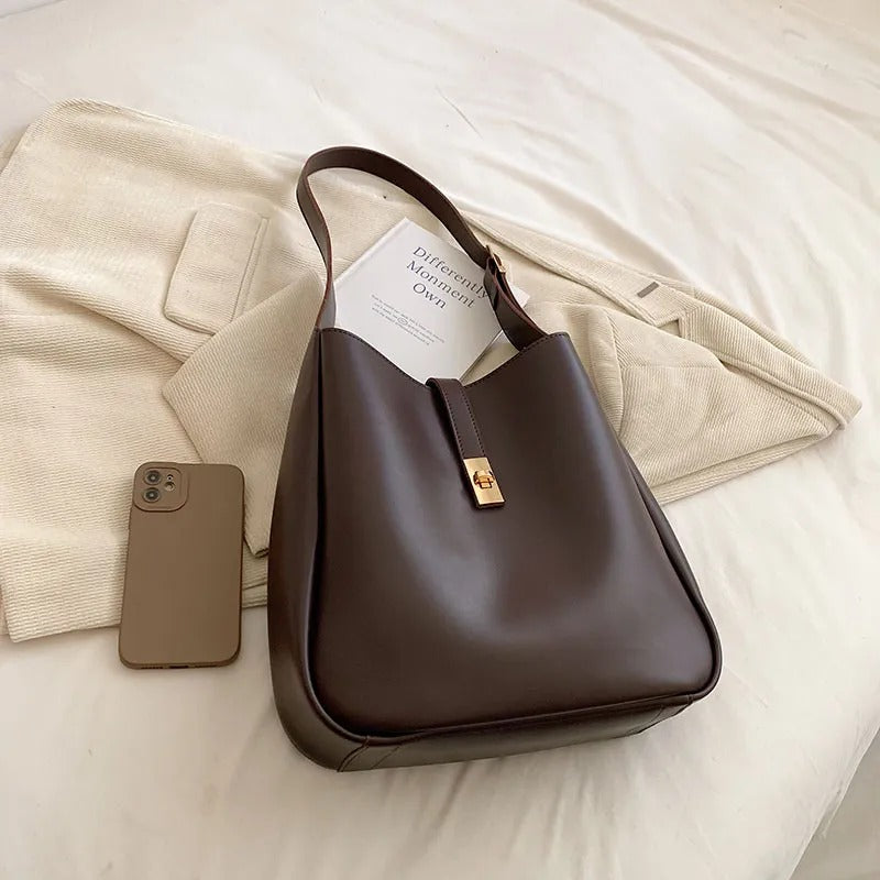 Valantomode | The Bea Vault Crossbody – Women's Premium Vegan Leather Turn-Lock Box Bag